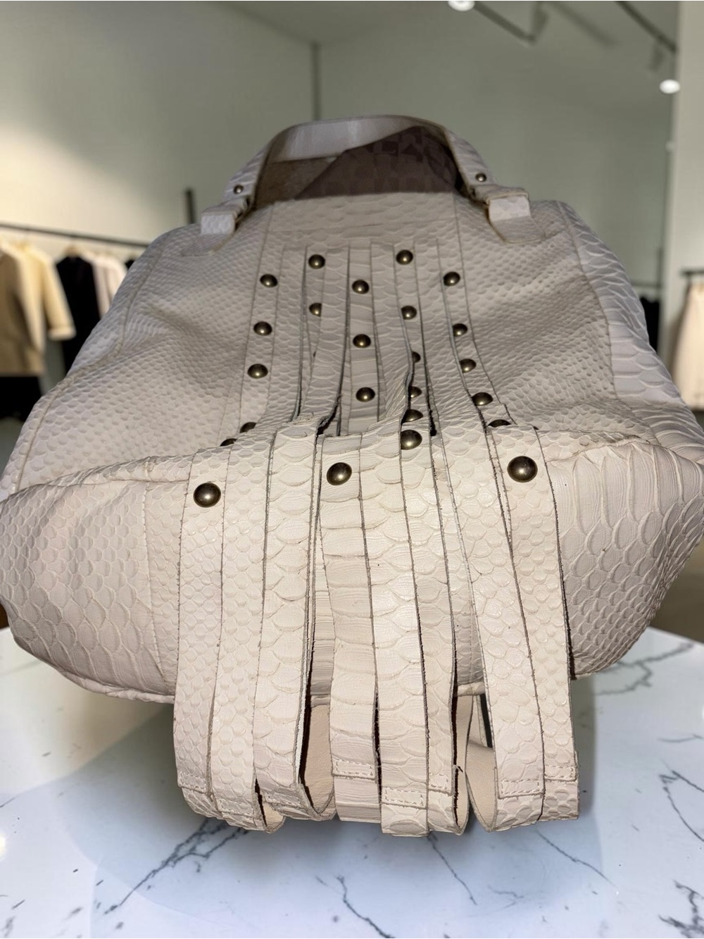 Furla Unique Rare Vintage Python Leather Tote Bag - Picture 15 of 16